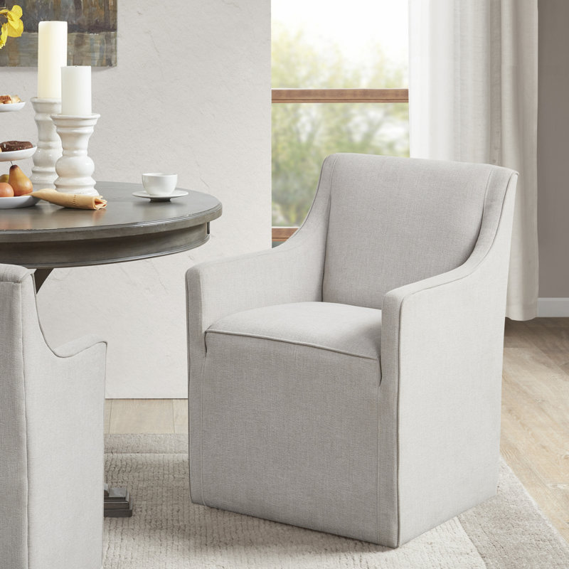 Birch Lane™ Shonna Slipcover Dining Arm Chair in Gray Wayfair